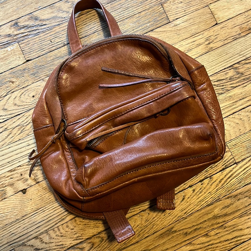 Madewell Mini Backpack, Cognac Leather Bag, NWT